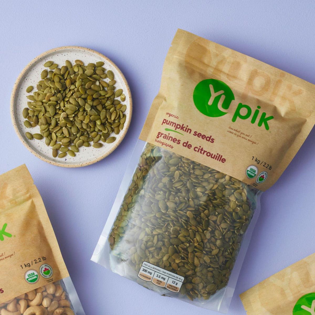 Yupik Organic Raw Pumpkin Seeds, Shelled, 1 kg