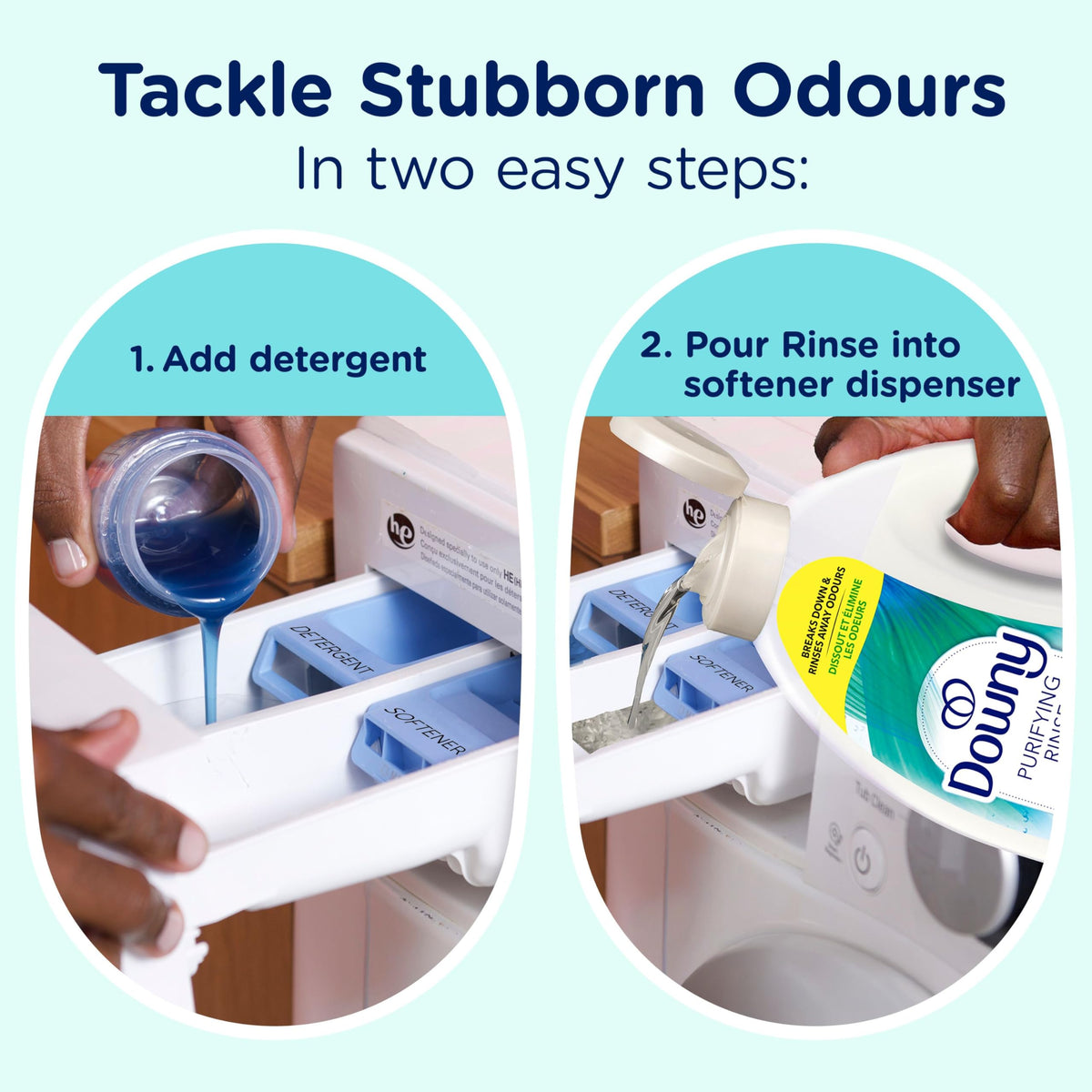 Downy Purifying Rinse Laundry Odour Remover, Cool Cotton, 1.83 L