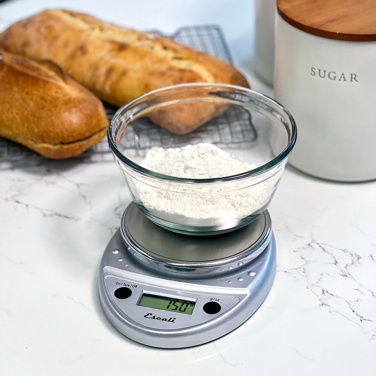 Escali Primo Digital Food Scale, Chrome, 8.5 x 6 x 1.5 inches