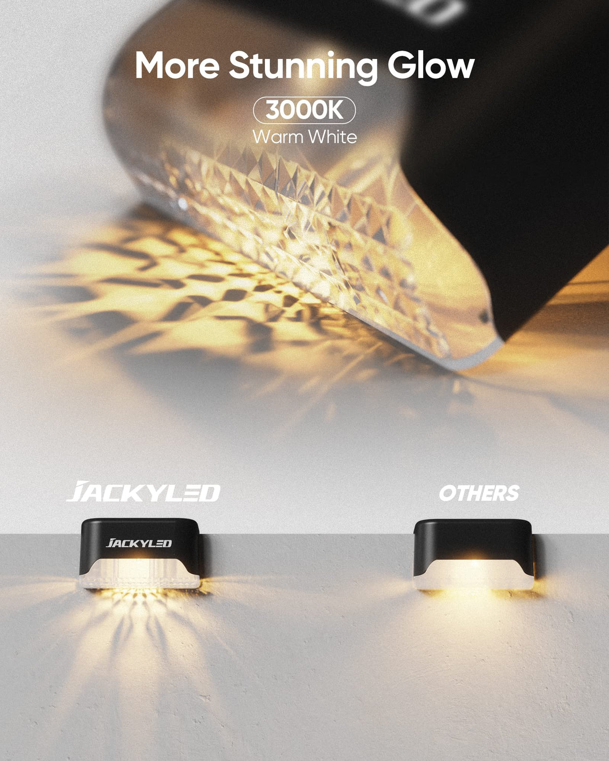 JACKYLED Solar Deck Lights, 16 Pack