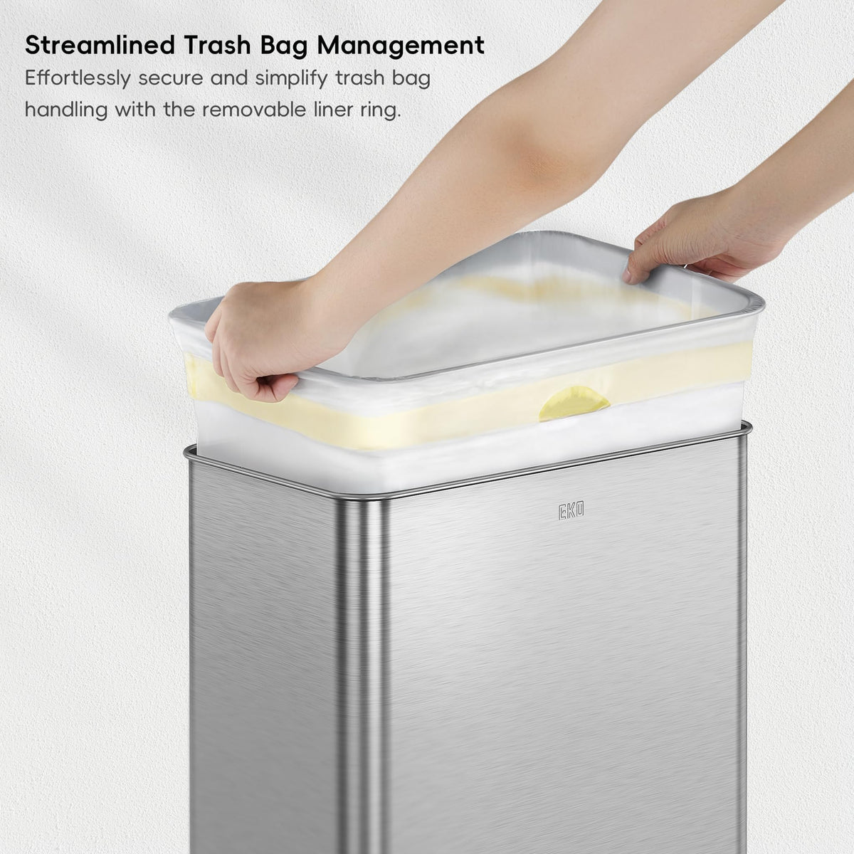 EKO Mirage X Motion Sensor Trash Can, 80L, Stainless Steel