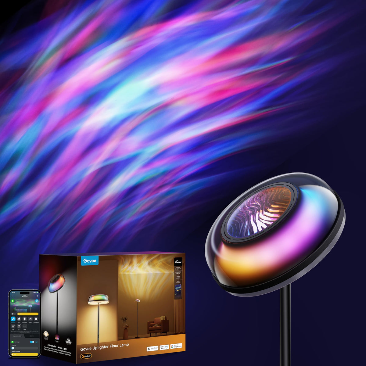 Govee Uplighter Floor Lamp, RGBIC Smart Floor Lamp