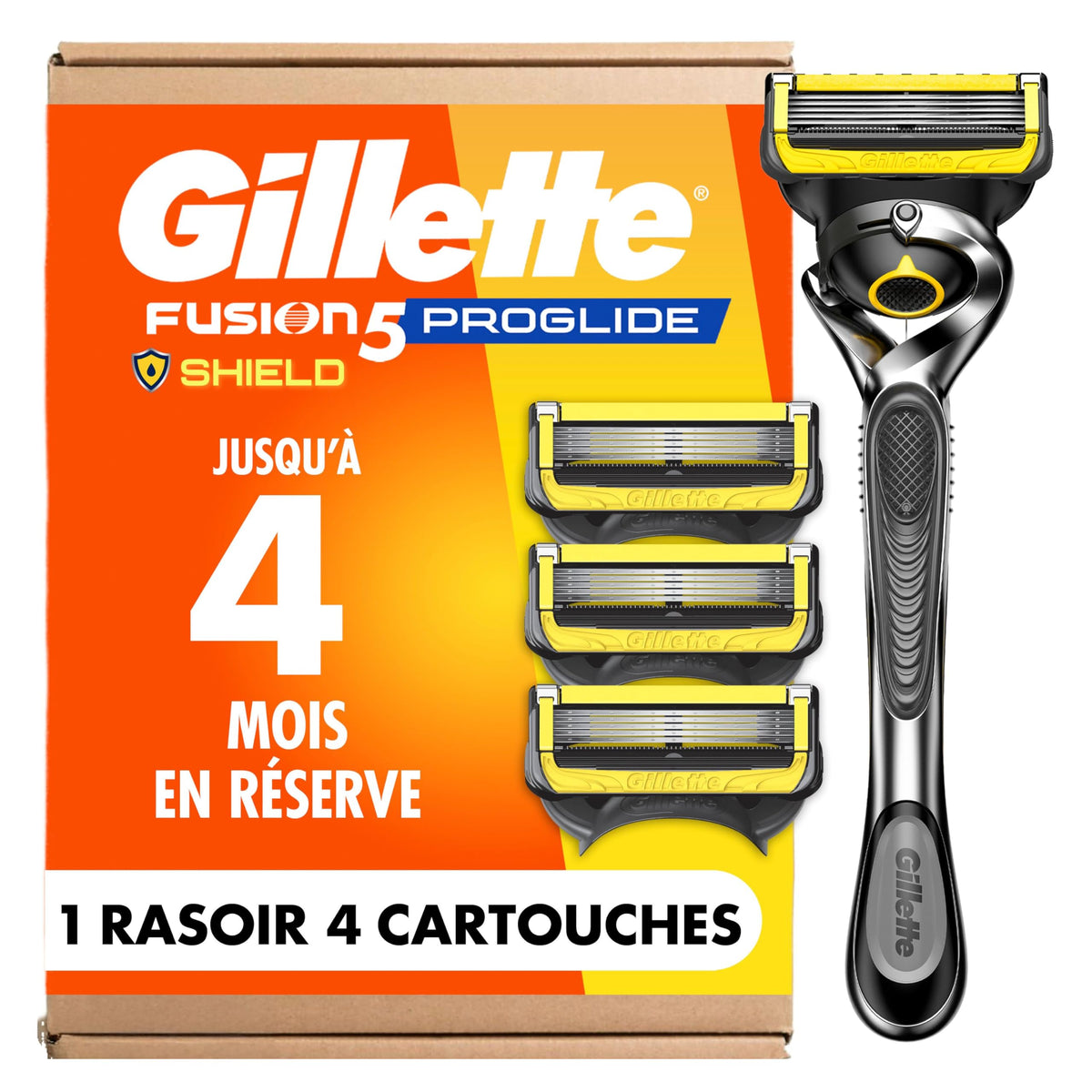 Gillette ProGlide Shield Men's Razor, 1 Handle and 4 Refills