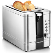 Chefman 2-Slice Pop-Up Stainless Steel Toaster, 850W, Silver