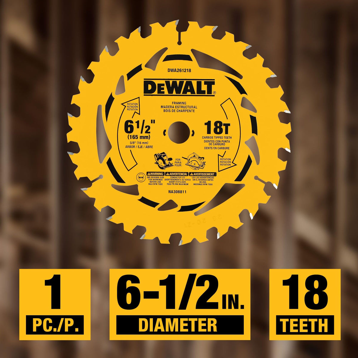 DeWalt Circular Saw Blade Combo Pack, 6-1/2 Inch, DWA2612CMB