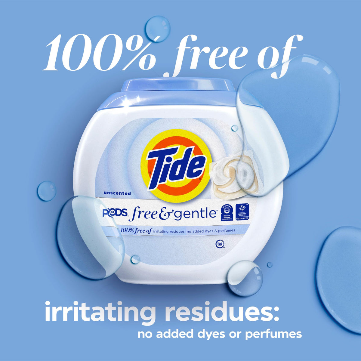 Tide PODS Free & Gentle Laundry Detergent Pacs, 76 Count