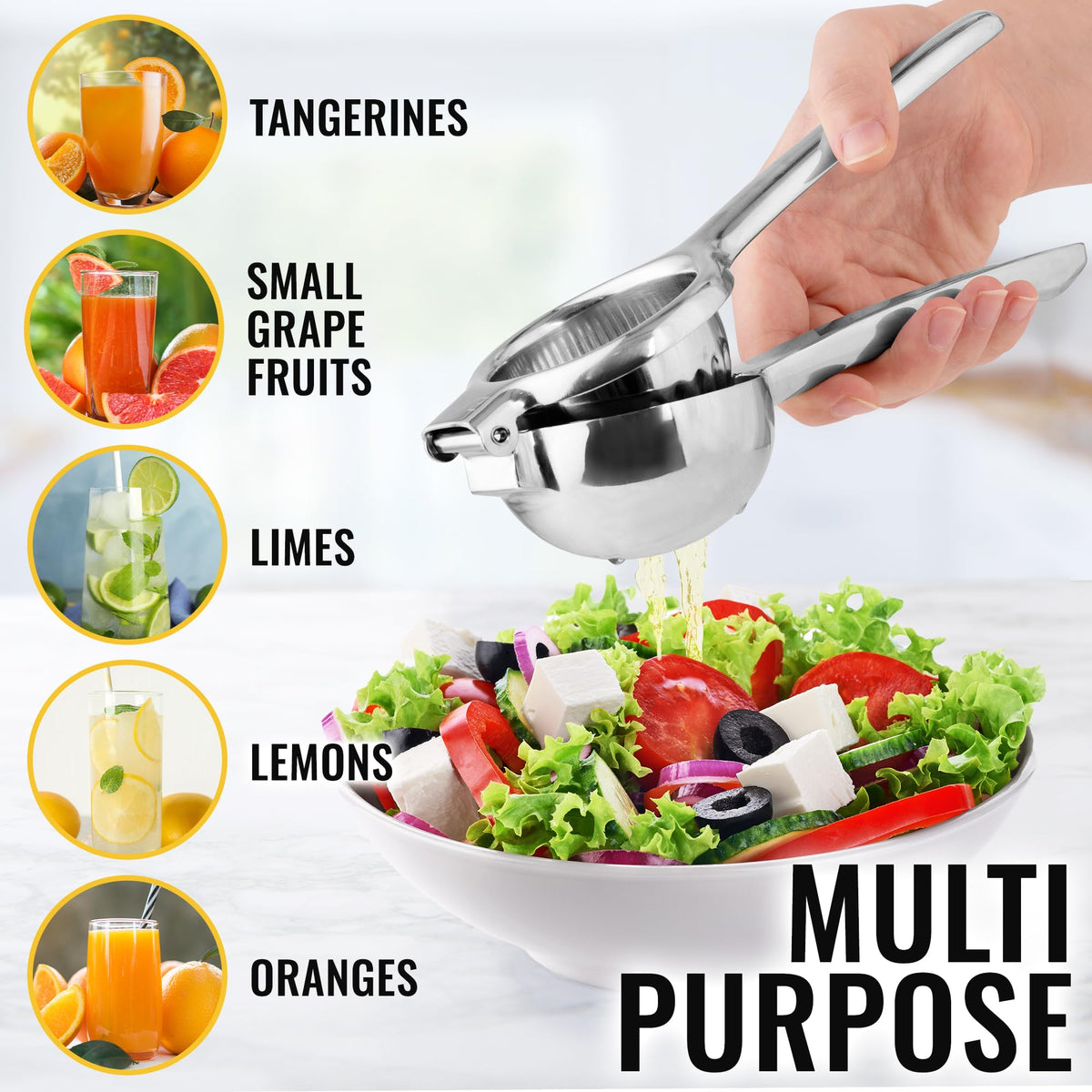 Zulay Large Stainless Steel Lemon Squeezer, Heavy Duty