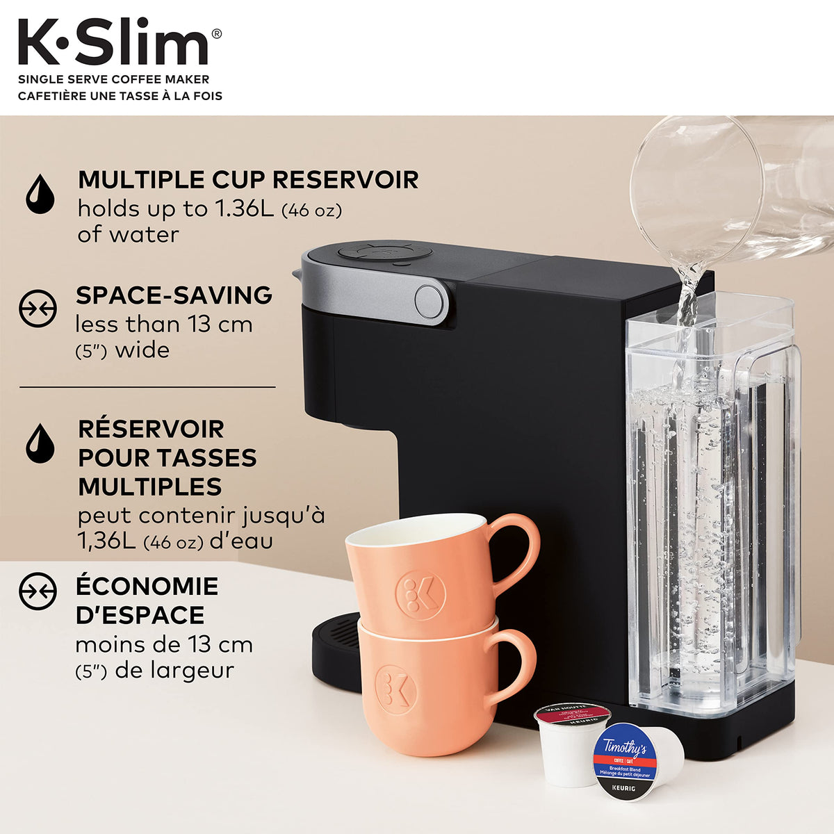 Keurig K-Slim Single Serve Coffee Maker, Black