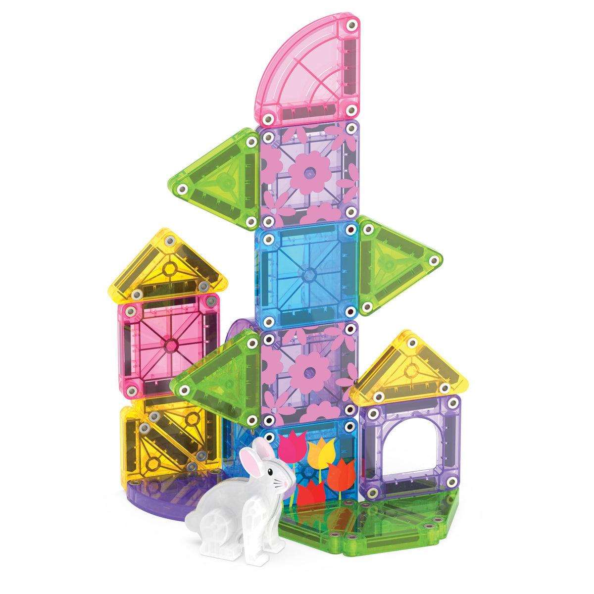 Magna-Tiles microMAGS Spring Garden Travel Set, 24 Pieces