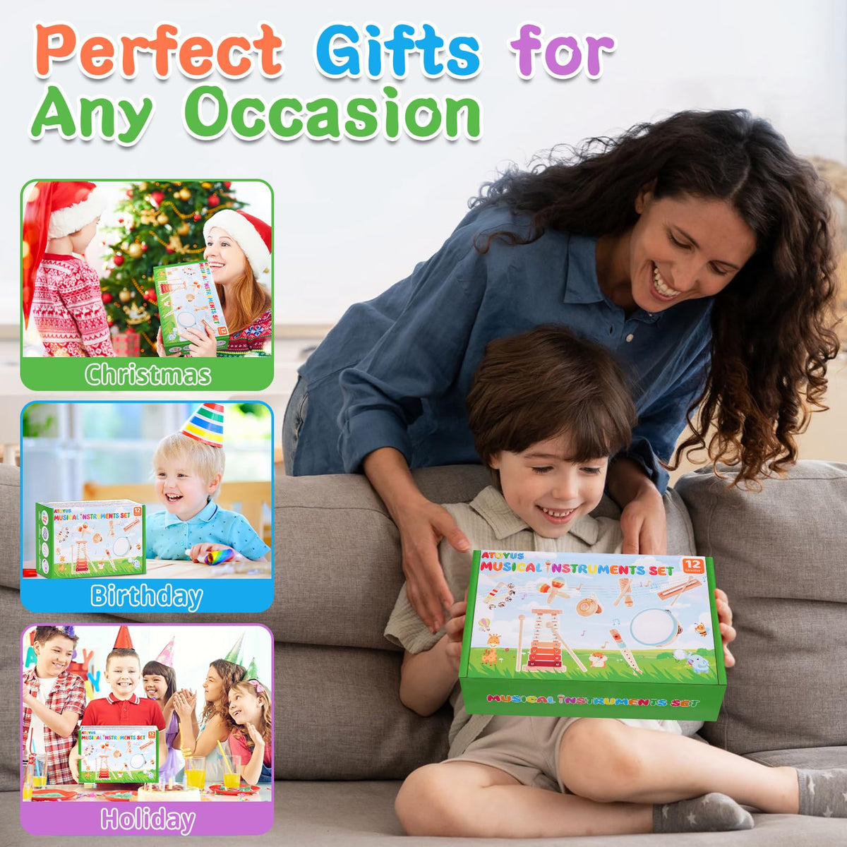 Wooden Musical Instruments Set for Toddlers
