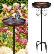 Daoeny Vintage Freestanding Bird Bath & Feeder, 35", Antique Bronze
