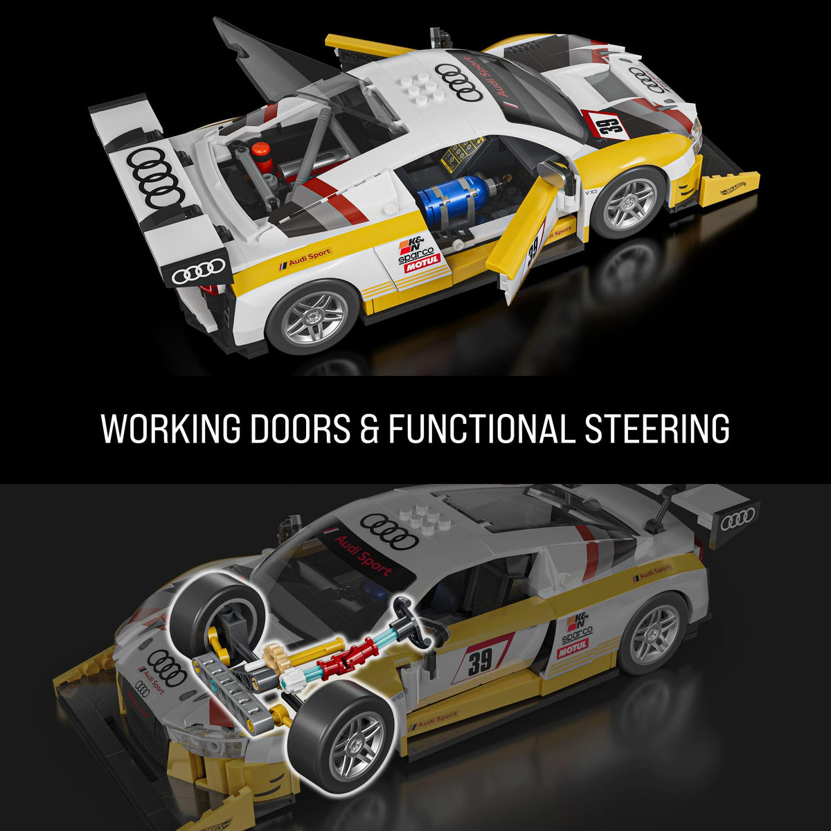 Mattel Brick Shop Hot Wheels Elite Series '15 Audi R8 LMS Building Set