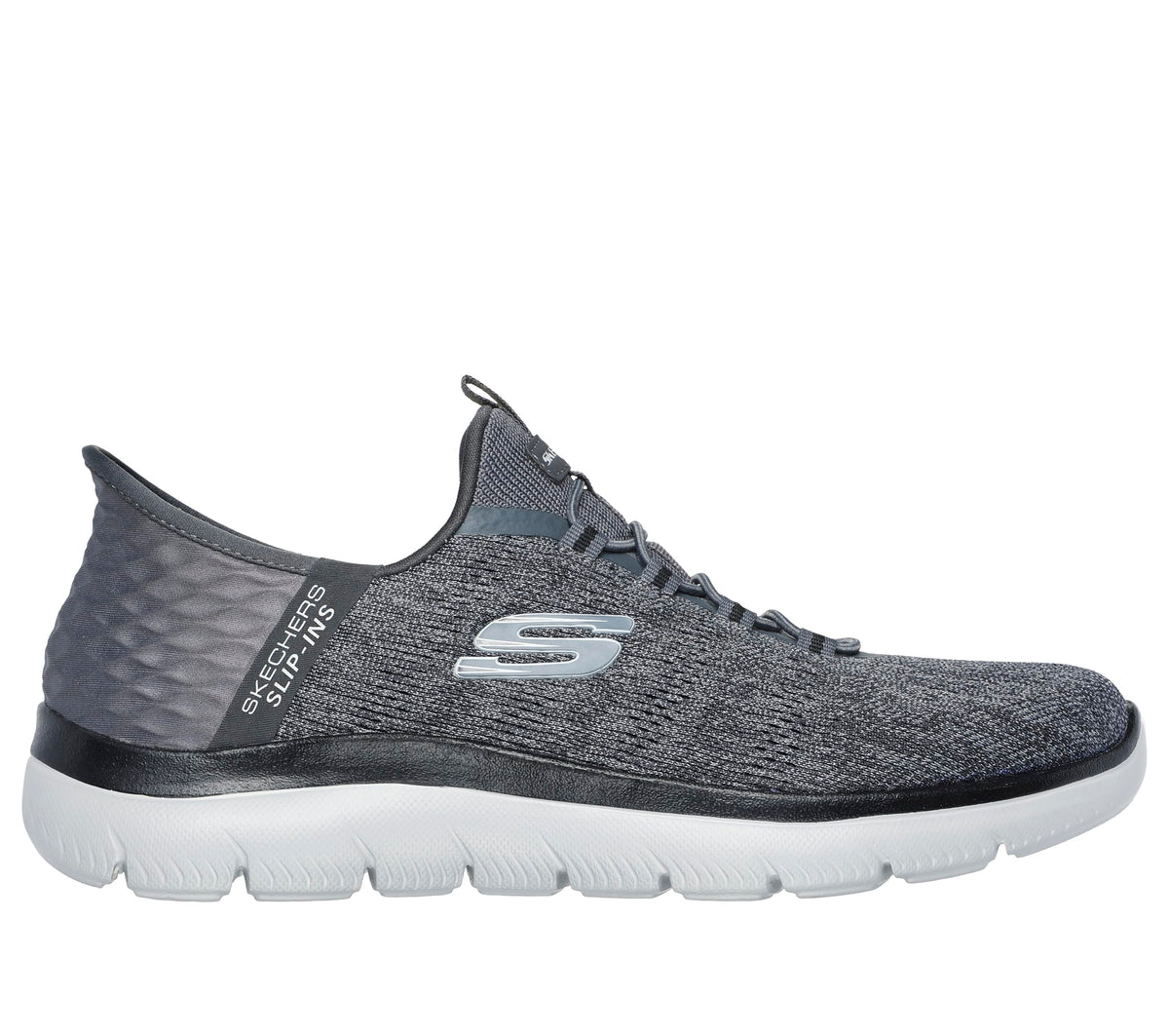 Skechers Men's Summits Key Pace Slip-in Sneaker, Charcoal/Black, 11W