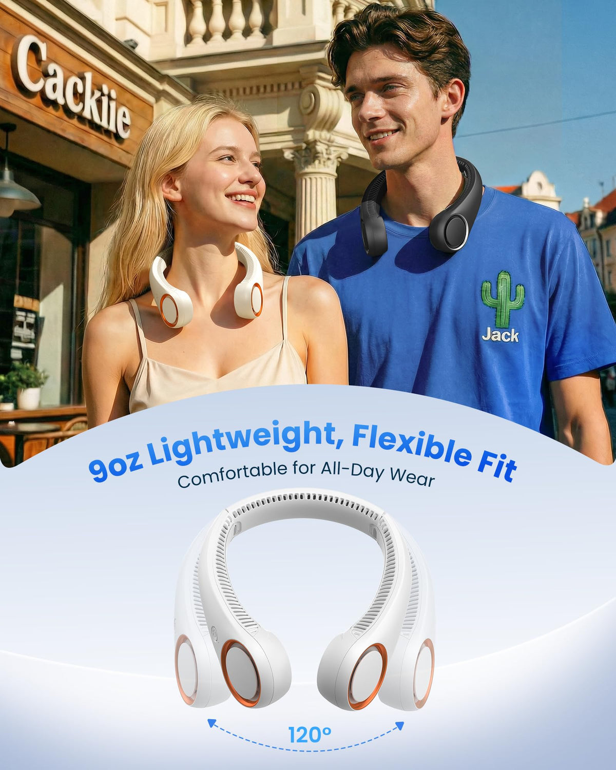 Gaiatop Portable Neck Fan Rechargeable, Hands-Free Cooling