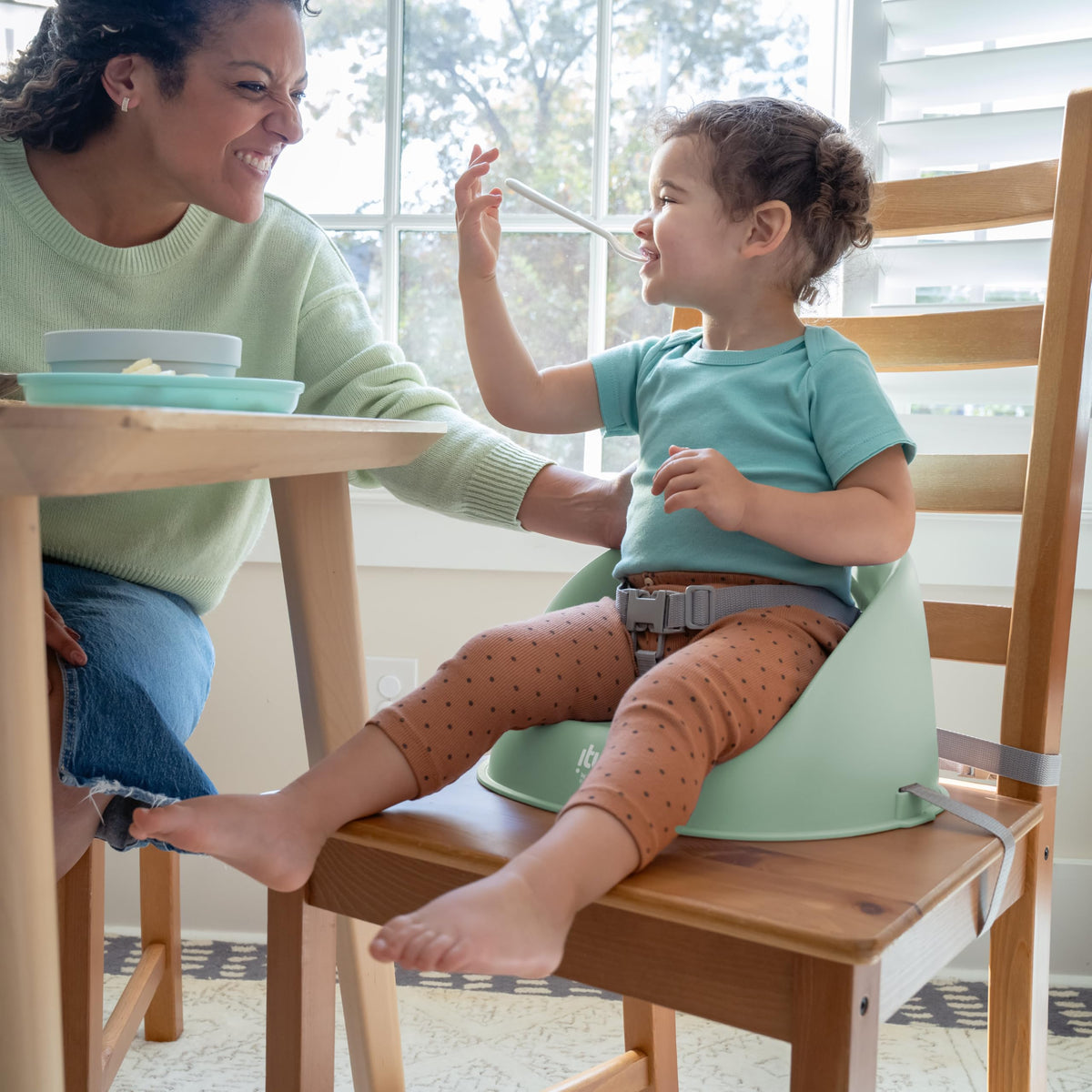 Ingenuity My Spot Easy-Clean Baby Booster Feeding Chair, Green