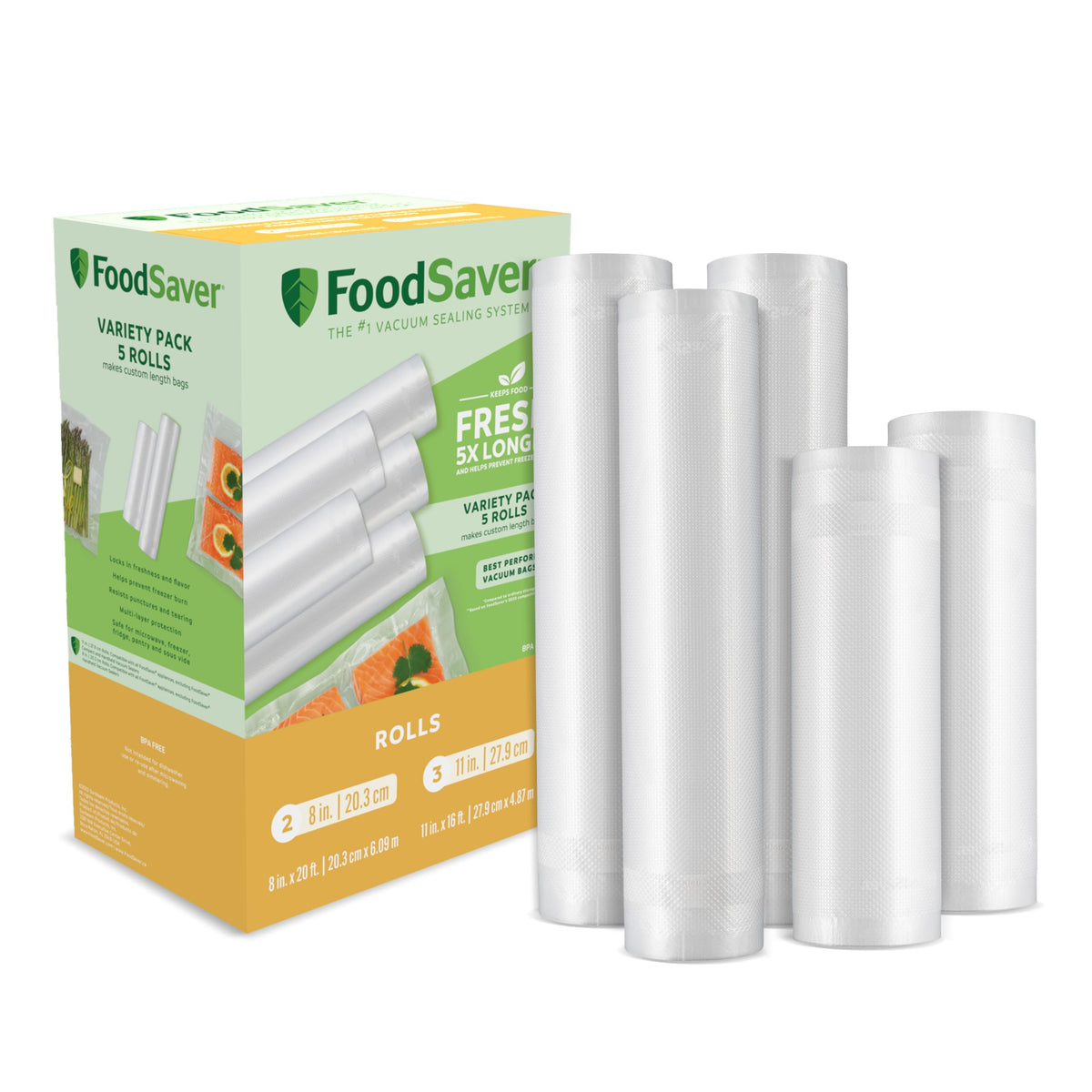 FoodSaver Vacuum Seal Rolls Variety Pack, 5 Rolls