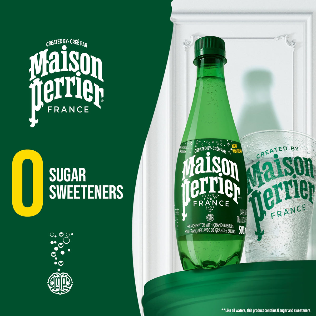 Maison Perrier Unflavoured Sparkling Water, 24 x 500 ml