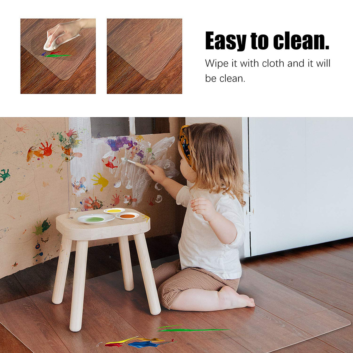Kuyal Clear Chair Mat for Hard Floors, 36" x 48"