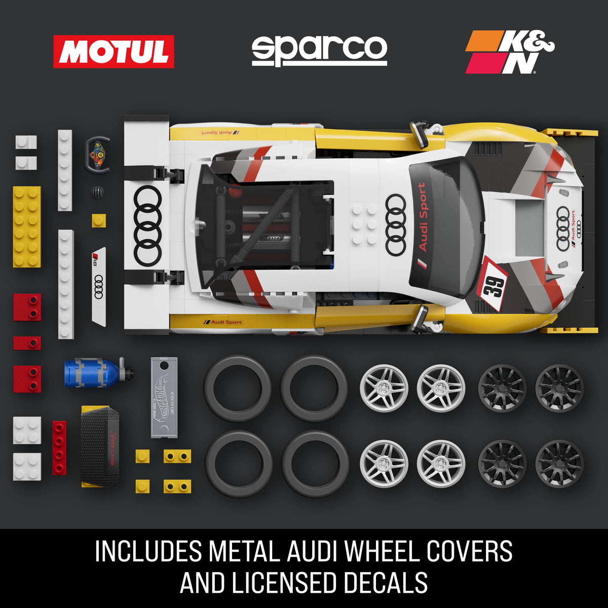 Mattel Brick Shop Hot Wheels Elite Series '15 Audi R8 LMS Building Set