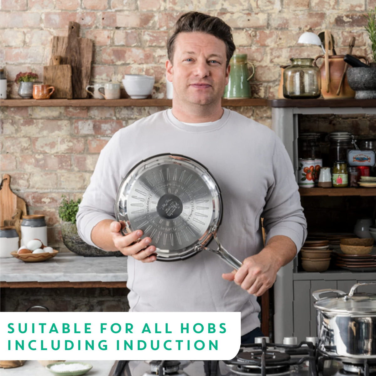 Jamie Oliver by Tefal Stainless Steel Frying Pan, 11-Inch