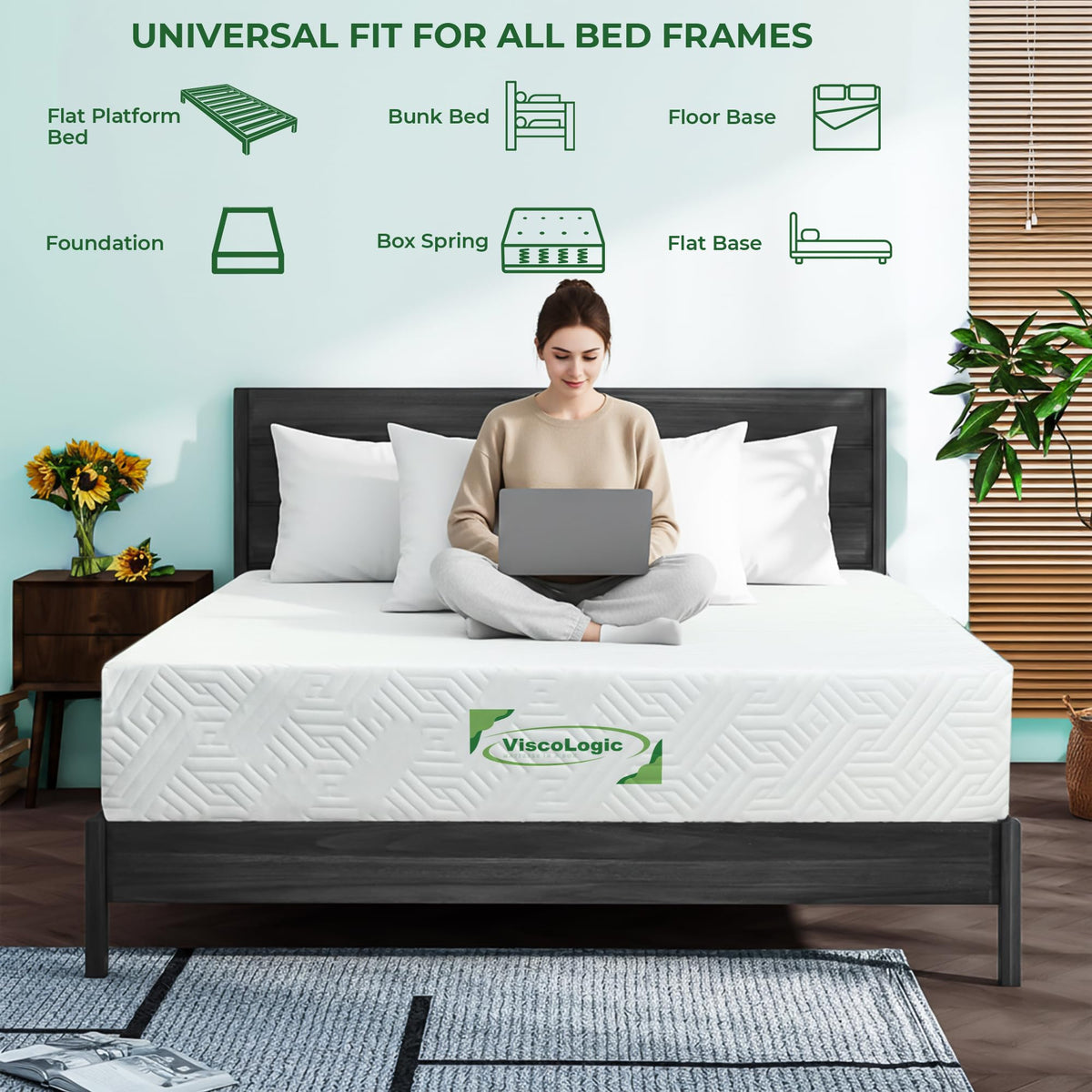 ViscoLogic Reversible Foam Mattress, Twin, 5"