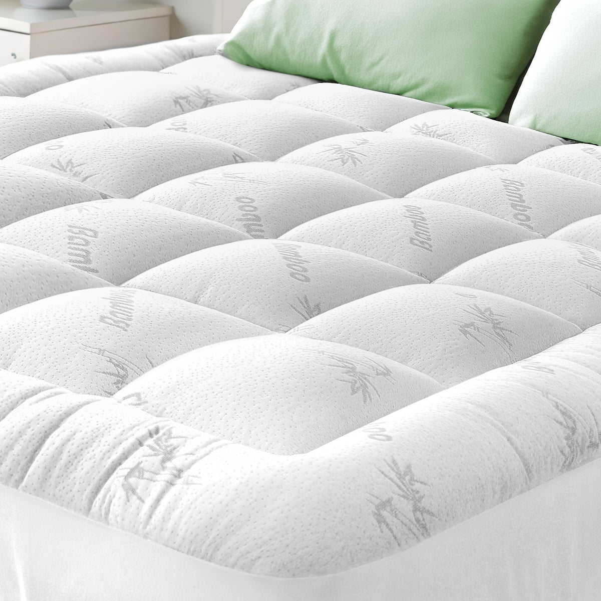 Bamboo Mattress Topper, Twin, White