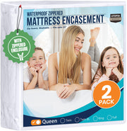 Utopia Bedding Zippered Waterproof Mattress Encasement, Queen, 2-Pack