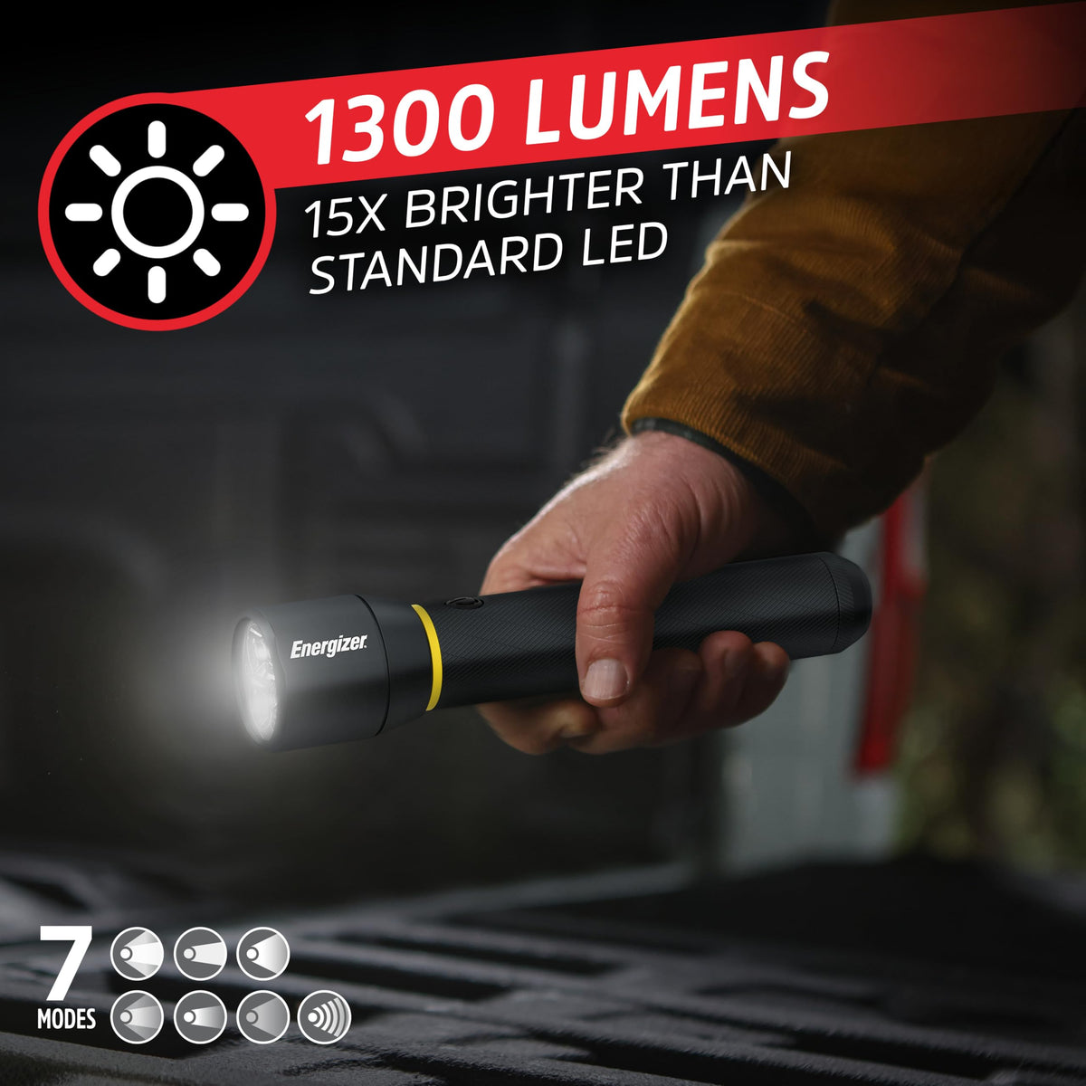 Energizer Vision PRO LED Flashlight, 1000+ Lumens, Black