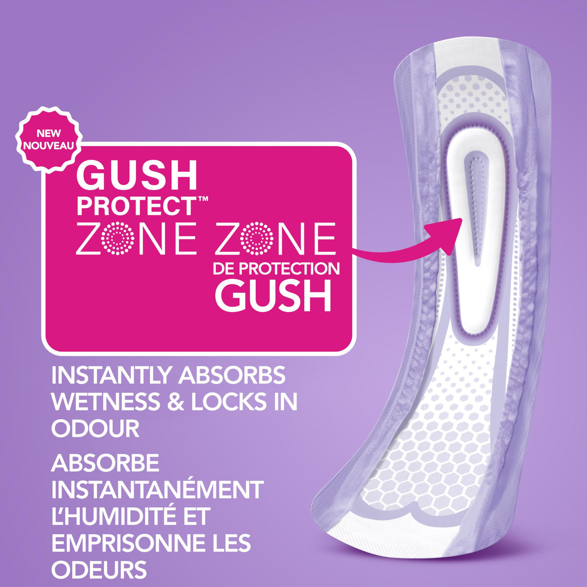 Poise Overnight Ultra Thin Incontinence Pads, Long, 60 Count