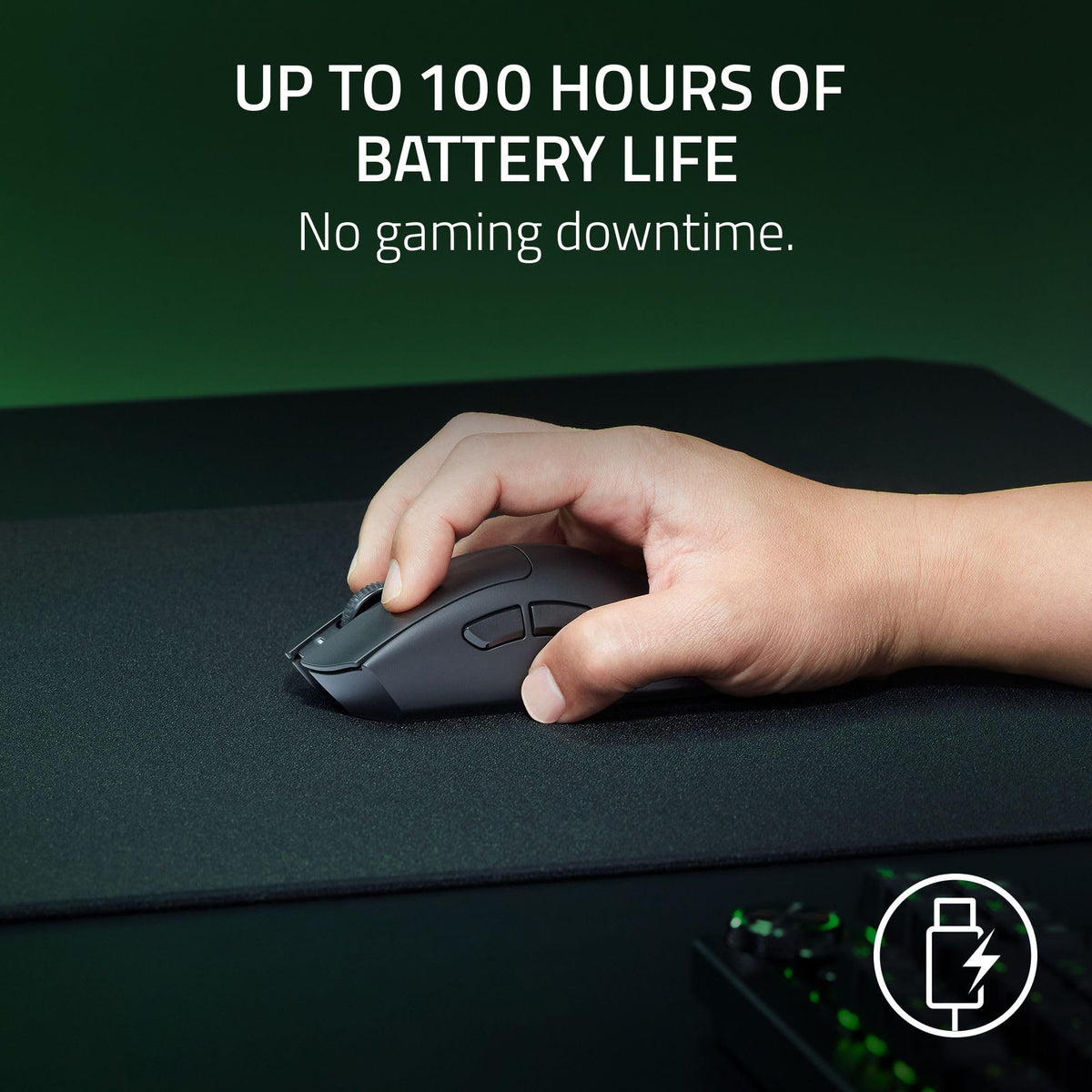 Razer DeathAdder V3 HyperSpeed Wireless Gaming Mouse, 55g, Black