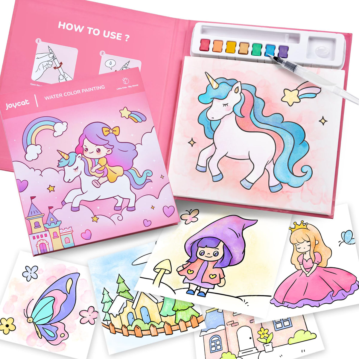 JoyCat Paint with Water Colouring Book for Toddlers, Magical Pony