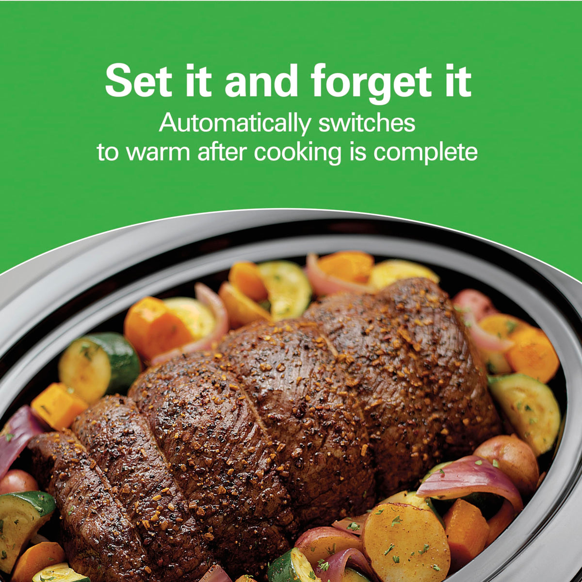 Hamilton Beach Programmable Slow Cooker, 6 Quart, Silver, 33463