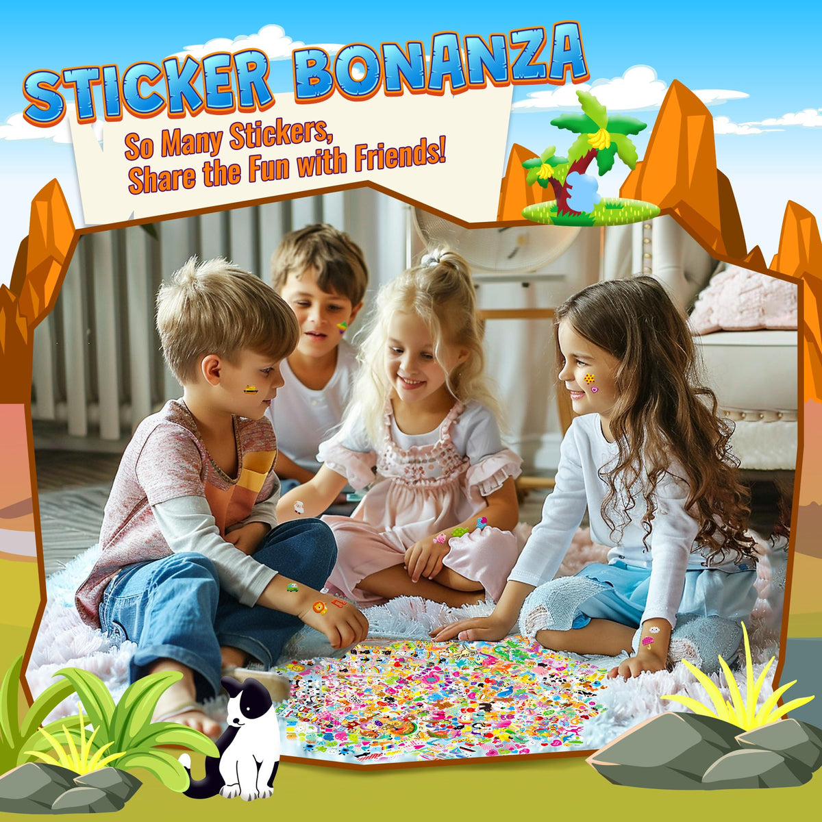 3D Puffy Stickers for Kids, 64 Sheets (3200+ Stickers)