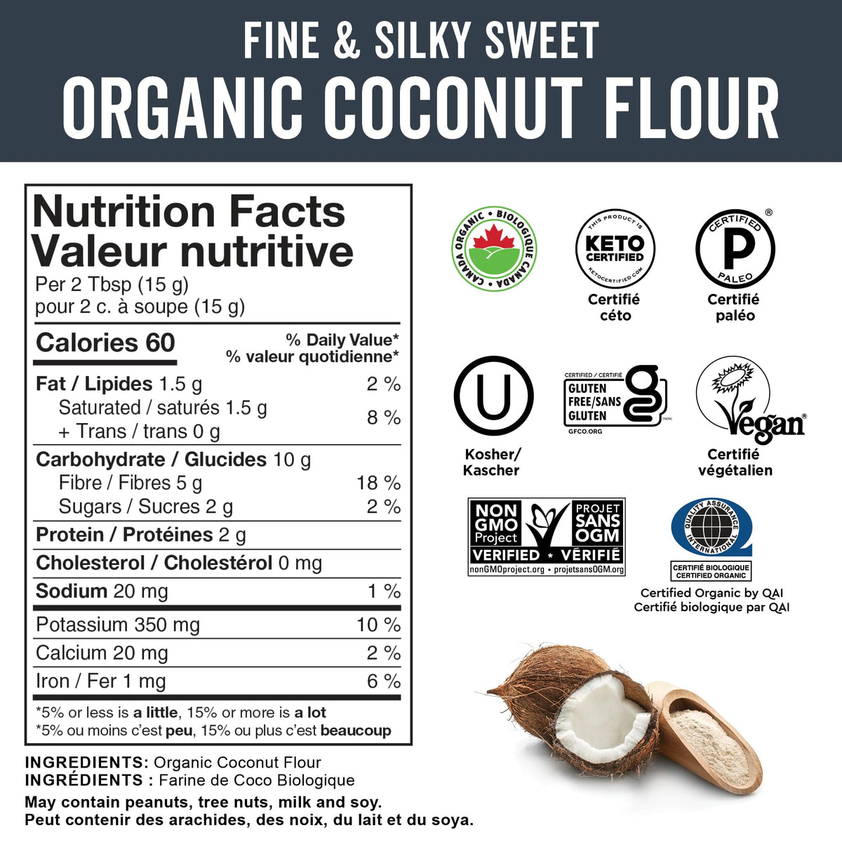 Viva Naturals Organic Coconut Flour, 4 LB