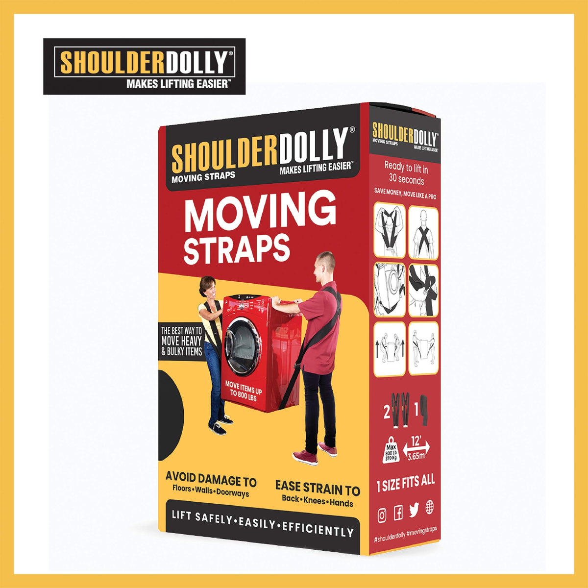 Shoulder Dolly Moving Straps for 2 Movers, LD1000