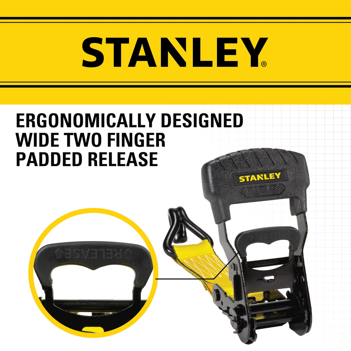 Stanley S1007 Ratchet Tie Down Straps, 1.5 in x 16 ft, 2 Pack