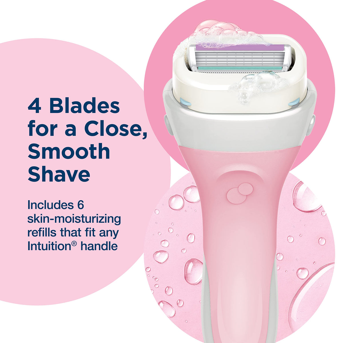 Schick Intuition Advanced Moisture Women's Razor Refills, 6 Count