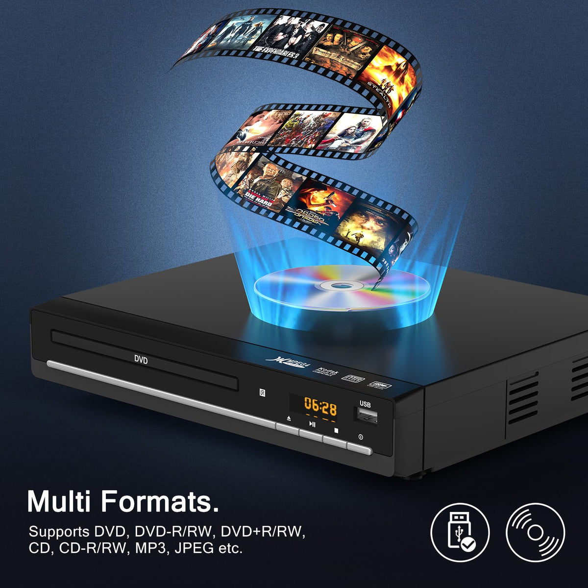 Region-Free HDMI DVD Player with Remote