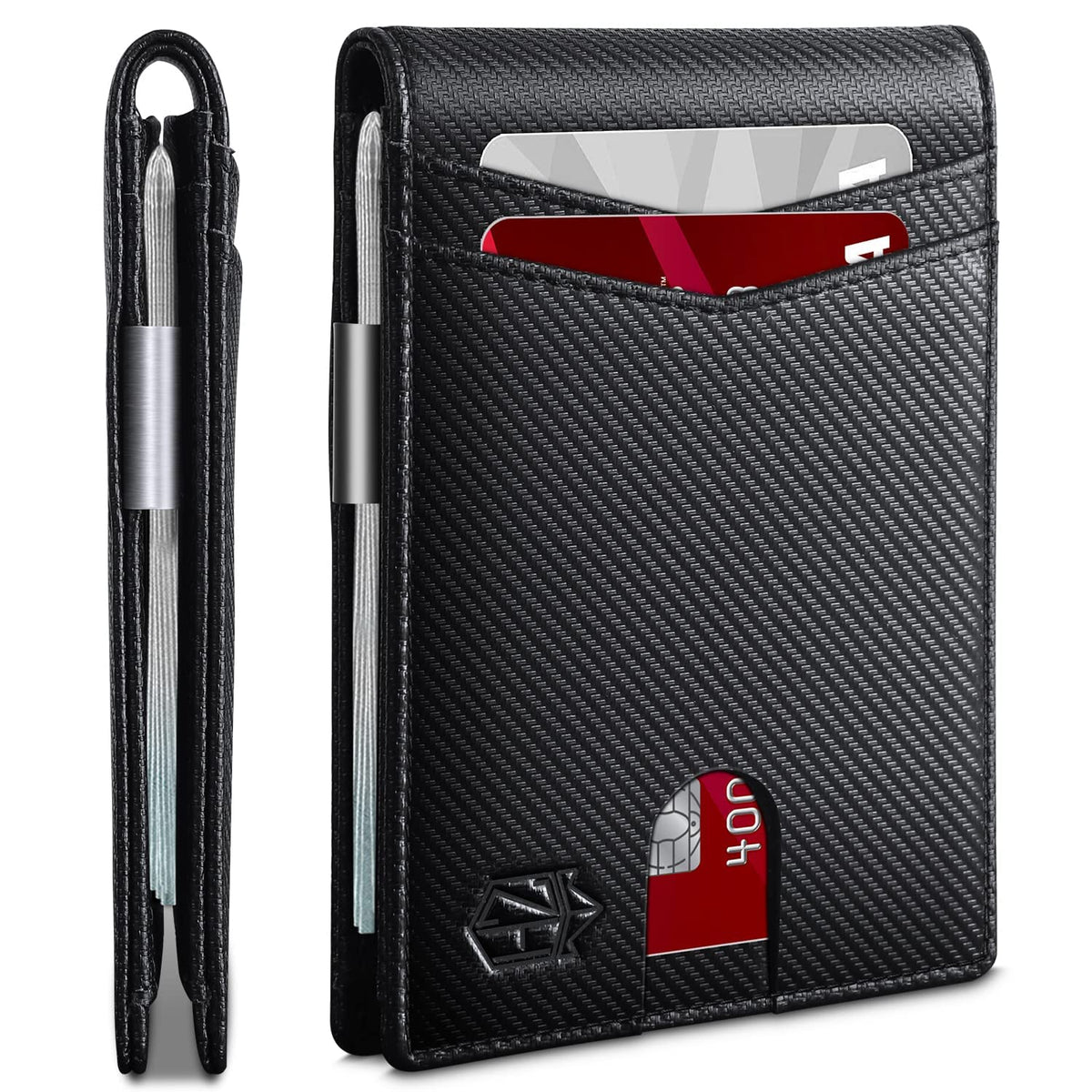 Zitahli Slim RFID Men's Bifold Leather Wallet with Money Clip