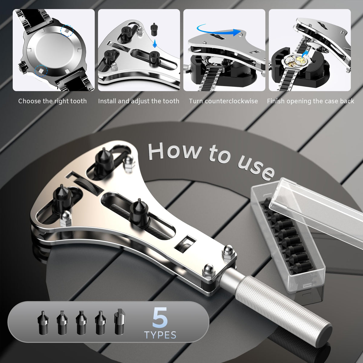 Jorest Watch Repair Tool Kit with Battery Replacement and Link Remover
