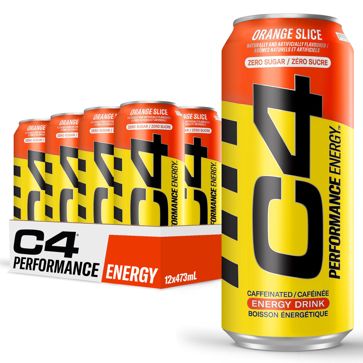 Cellucor C4 Energy Drink, Orange Slice, 473mL, 12 Count