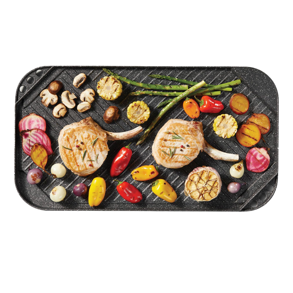 Starfrit The Rock Reversible Grill and Griddle, 50 x 28 cm, Black