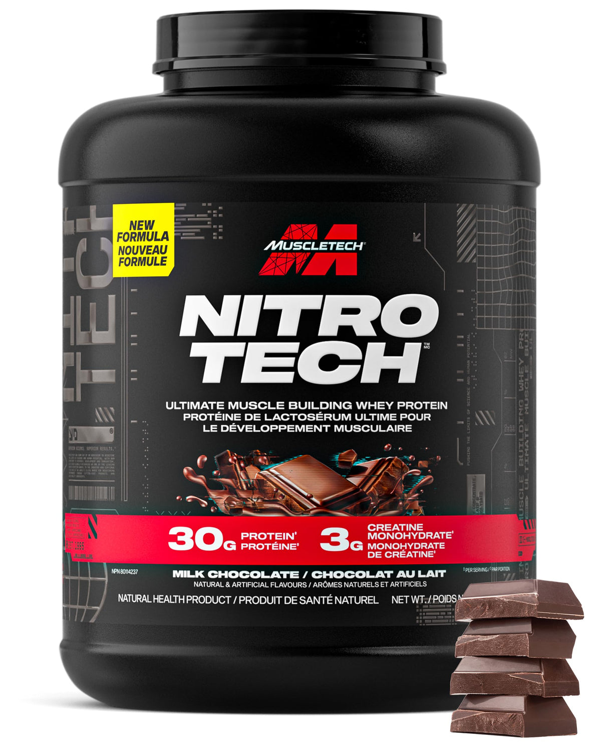 Muscletech Nitro-Tech Whey Protein Powder, Milk Chocolate