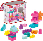 Mega Bloks First Builders Big Building Bag, 80 Pieces, Pink, Ages 1+