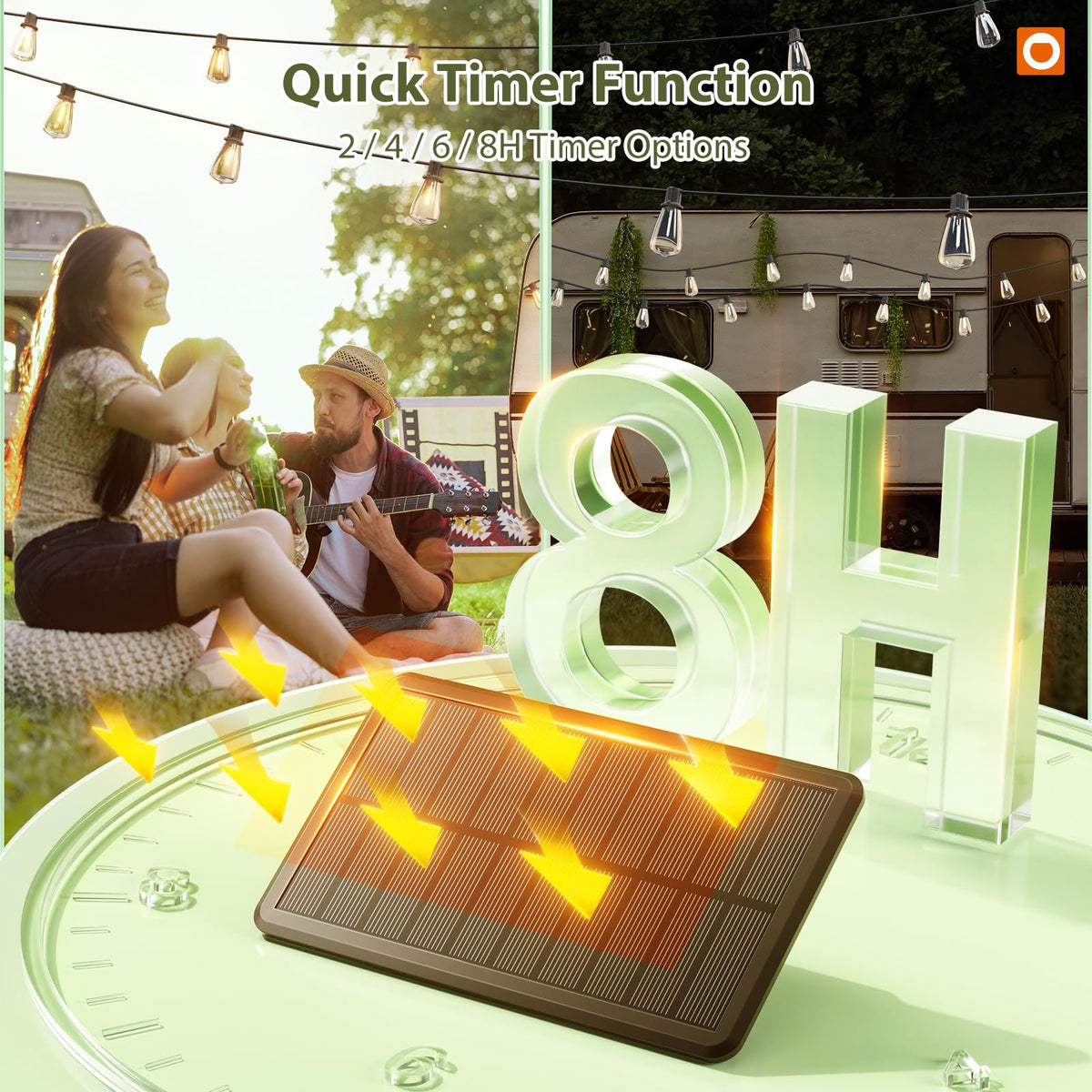 addlon 42 ft Solar Outdoor String Lights with Remote and USB