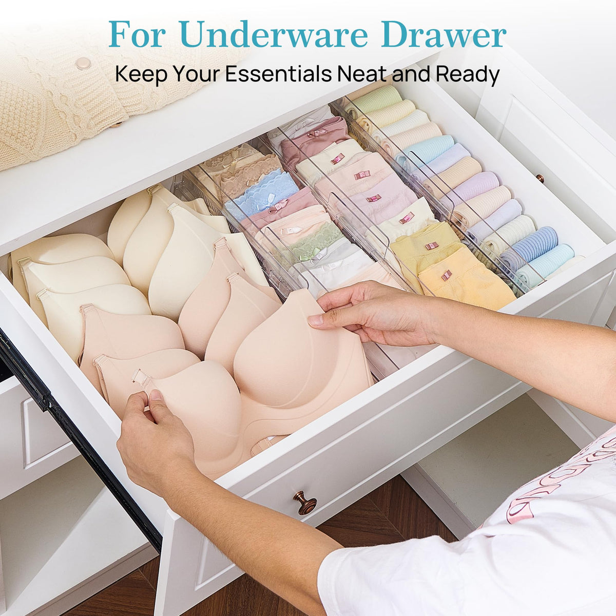 Vtopmart Adjustable Drawer Dividers, 4 Inch High, 8 Pack