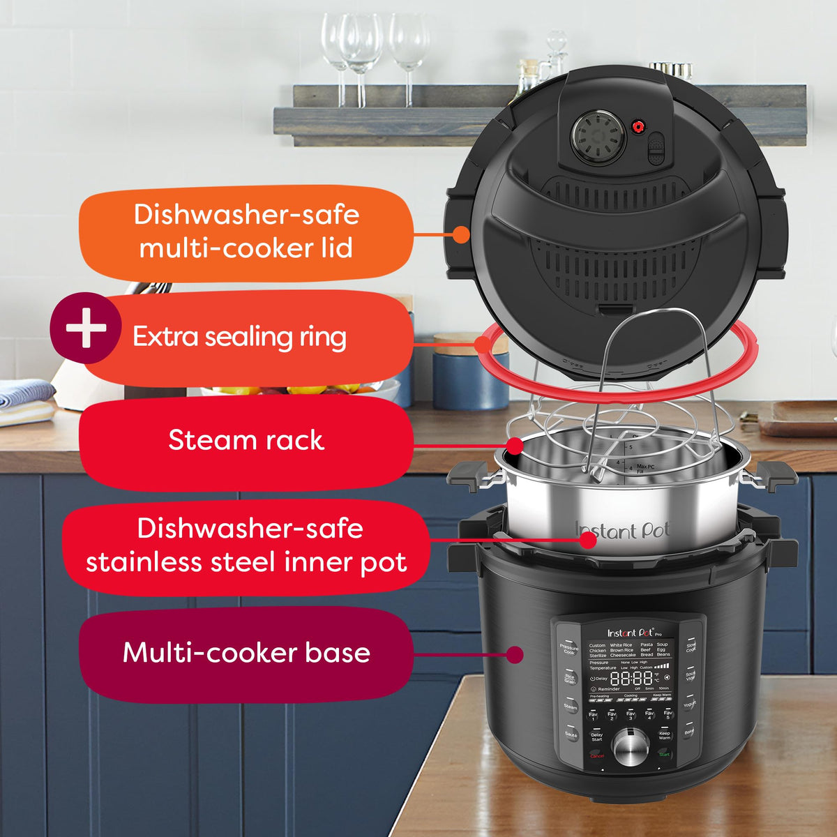 Instant Pot Pro 10-in-1 Pressure Cooker, 8 Qt