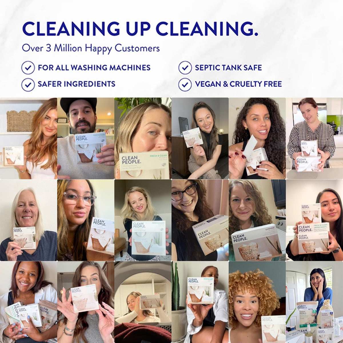 Clean People Laundry Detergent Sheets, Fragrance Free, 96 Pack