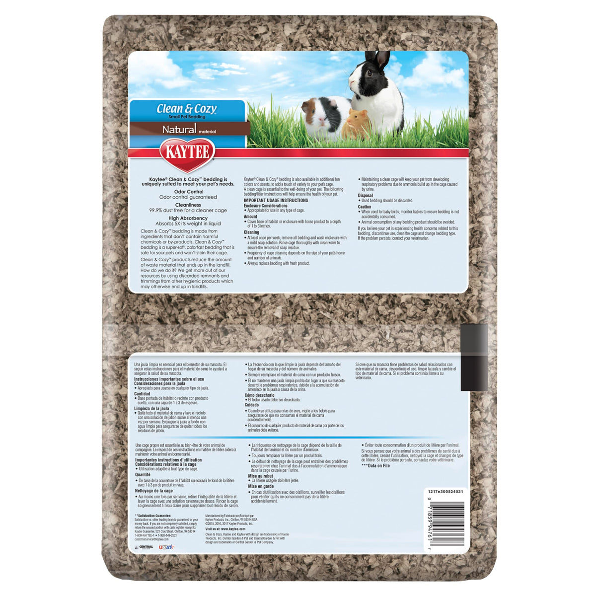 Kaytee Clean & Cozy Natural Small Animal Bedding, 49.2L