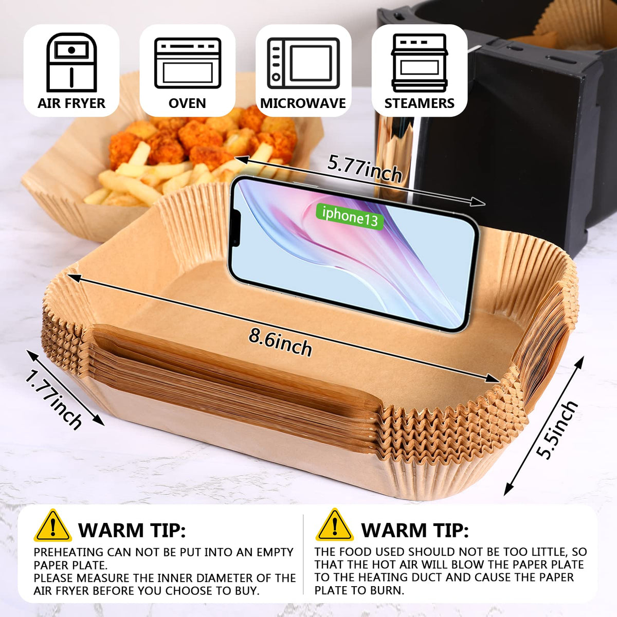 AYGXU Rectangle Air Fryer Parchment Paper Liners, 260 Count